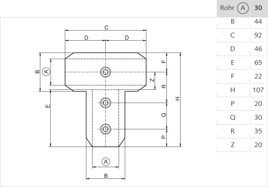 T-Verbinder Aluminium 30mm