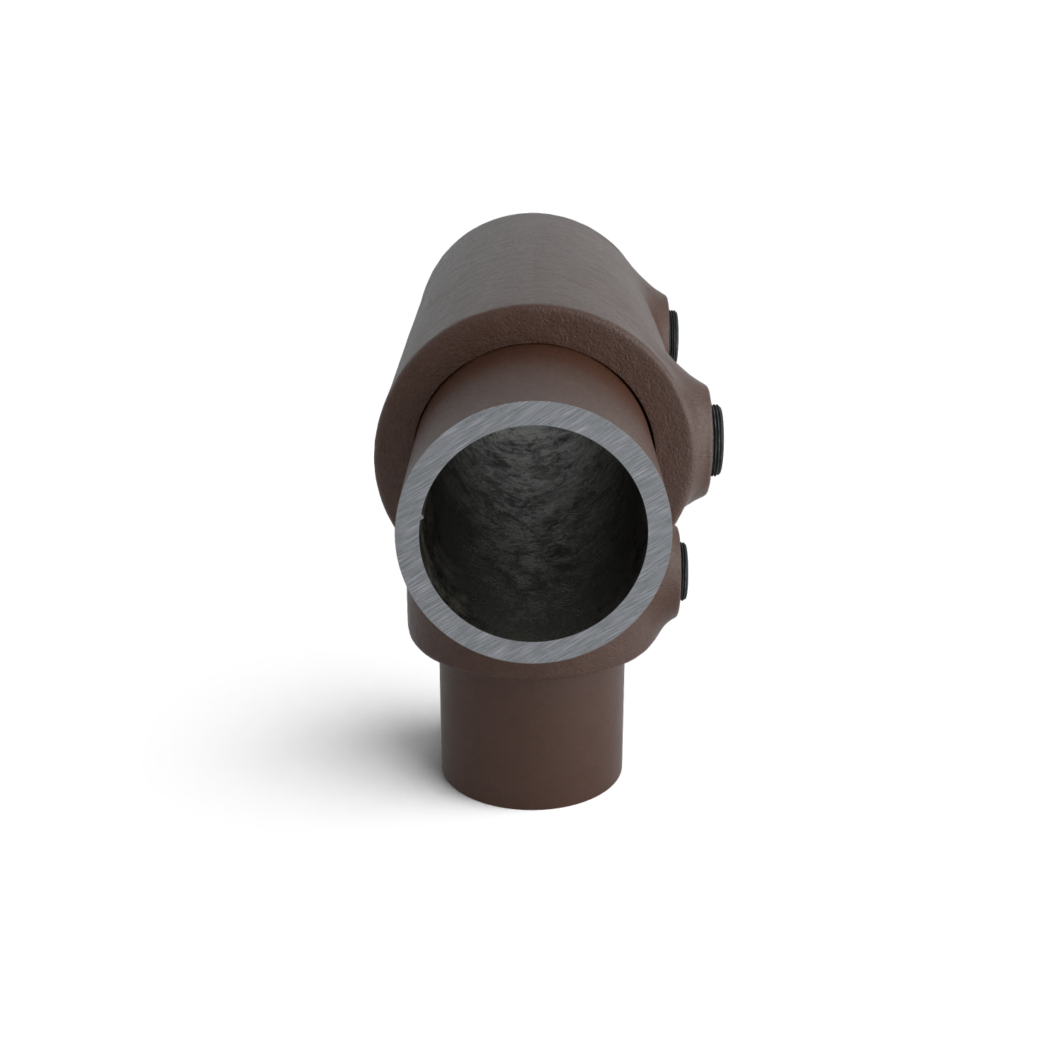 104-A T-Stück lang - 26.9 mm braun