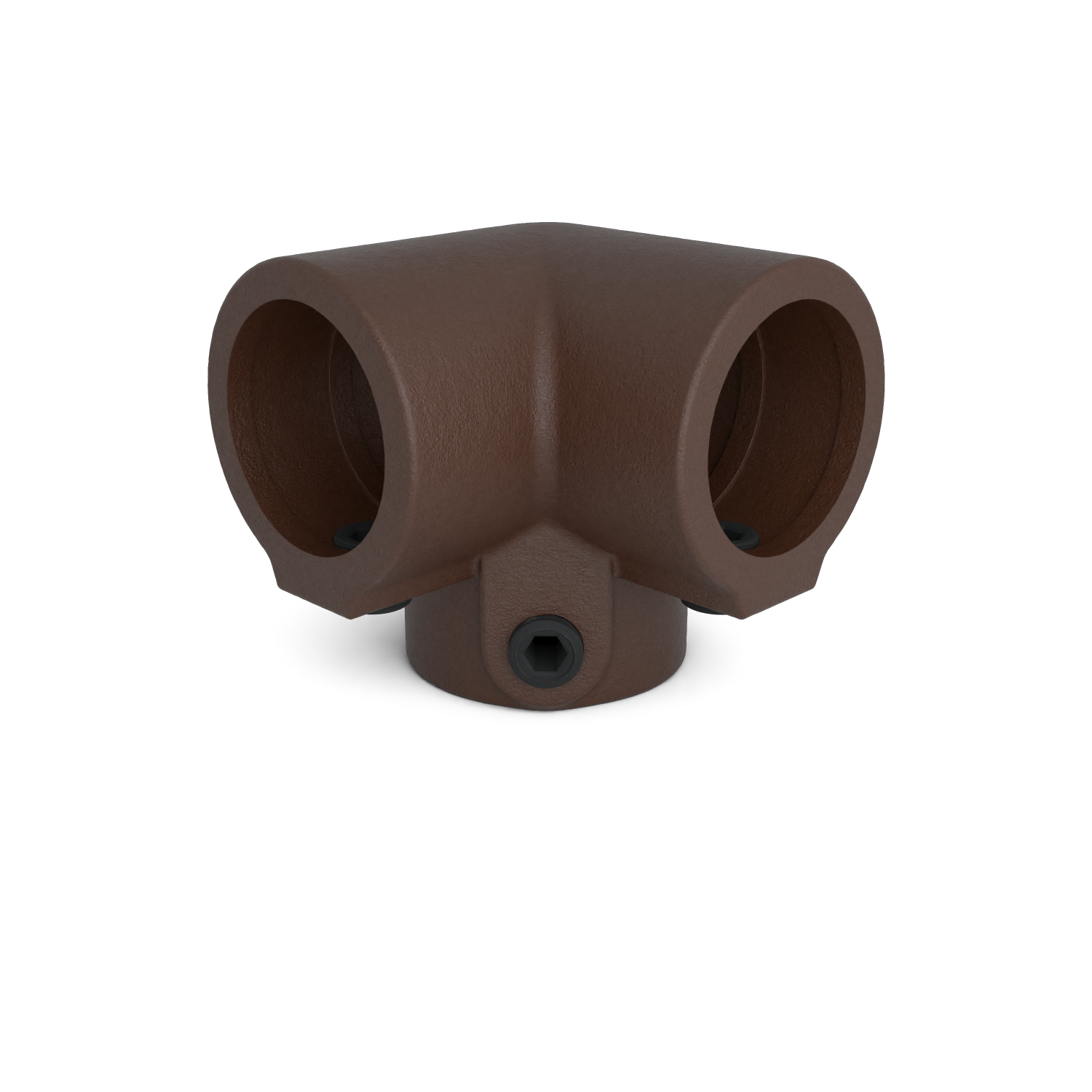 128-B 3-Weg Eckstück 90°- 33.7 mm braun