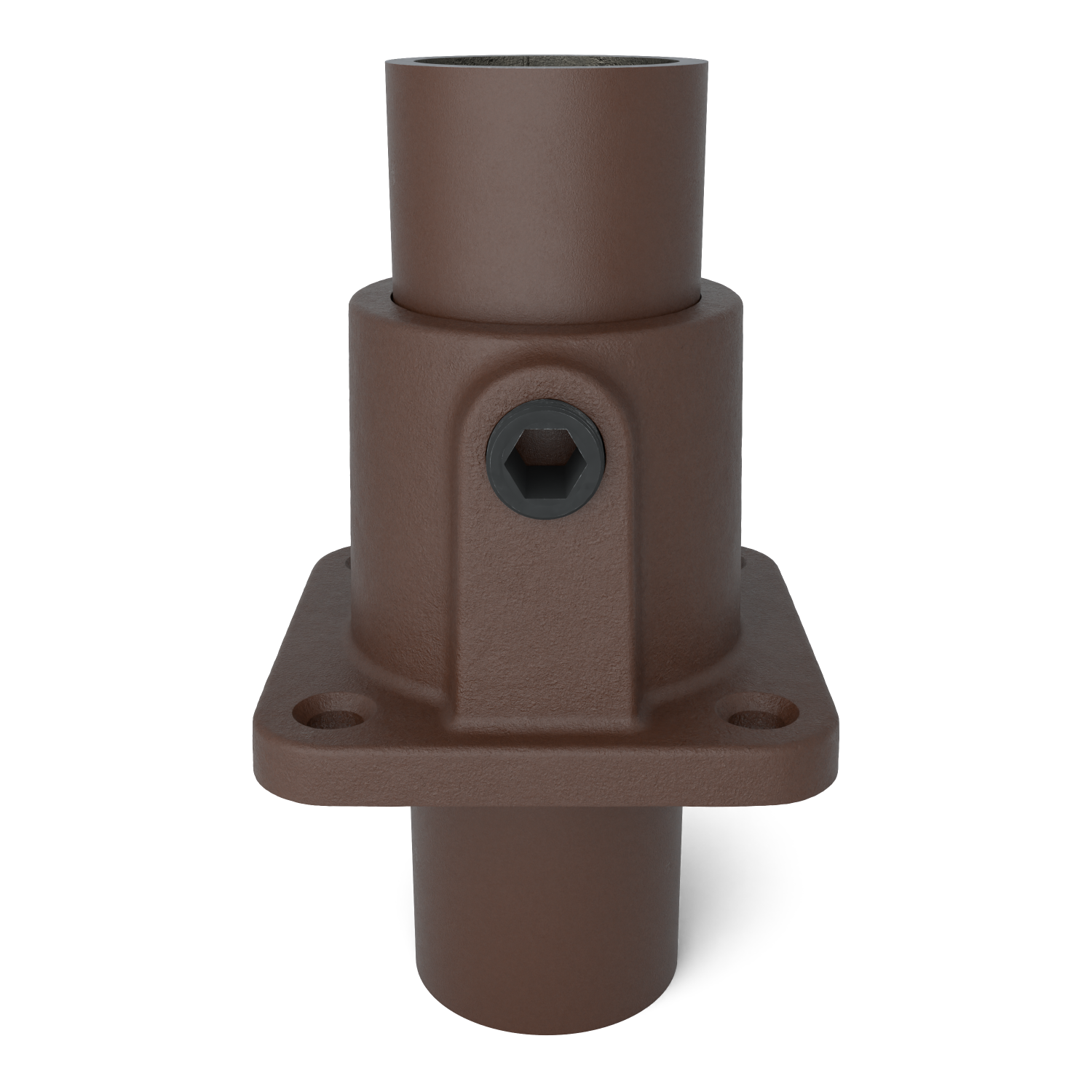 F131-B Fußplatte eckig - 33.7 mm braun