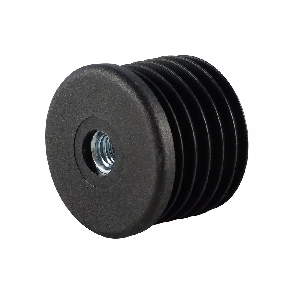Gewindestopfen mit umspritztem Metallgewinde für Rundrohre 32 x 1,5mm M8 schwarz
