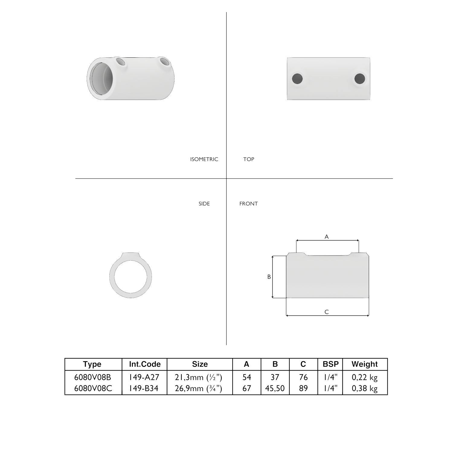 149-A Verläng.st außen - 26.9 mm braun
