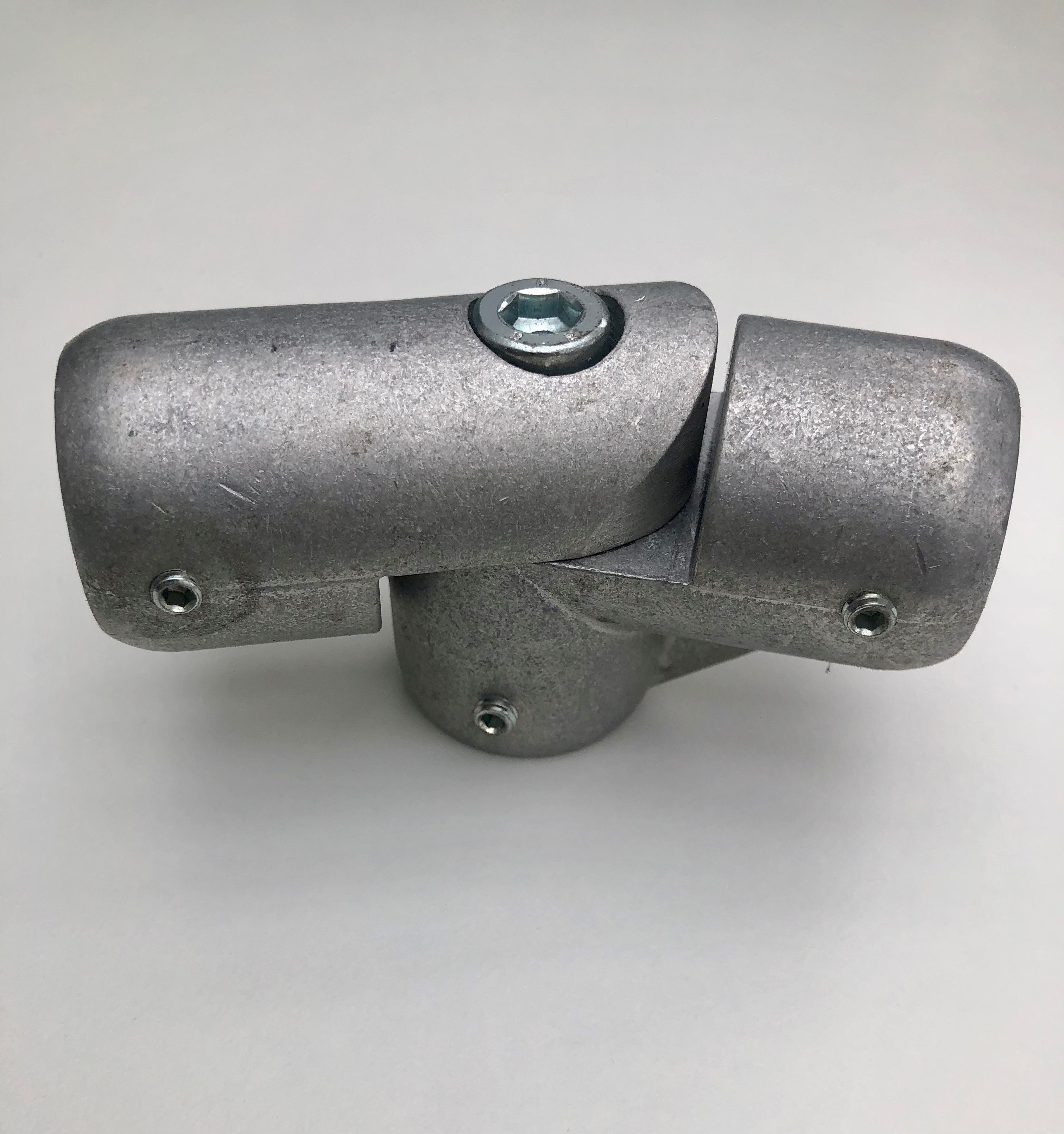 T-Gelenkverbinder, Variabel,  30mm, Alu roh, Madenschrauben