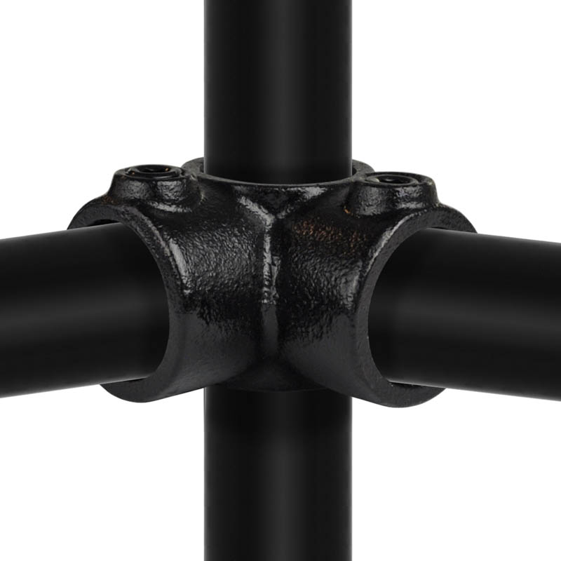 Eckverbindung 90°, durchgehend, schwarz  48,3 mm (1½”)