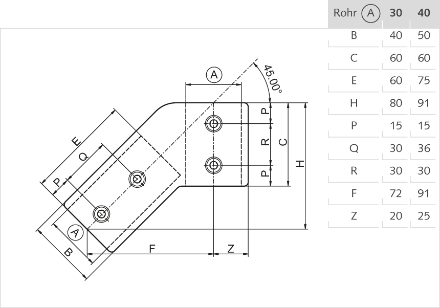 Rohr-Verbinder Aluminium 40mm
