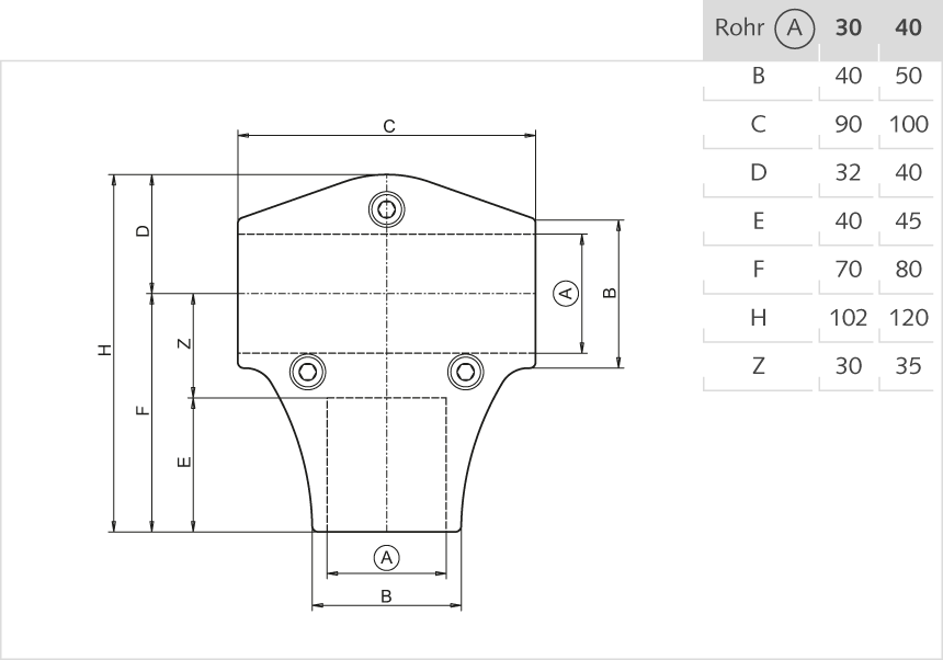 T-Verbinder Aluminium Aluminium 30mm