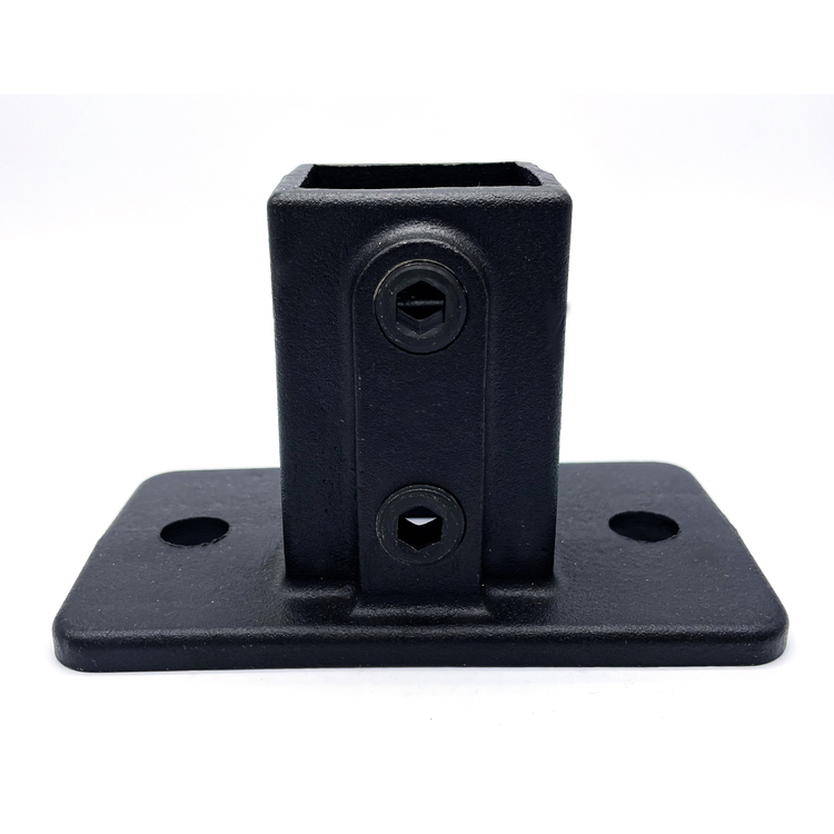 Rechteckige Fussplatte für quadratische Rohre, schwarz - 40 mm