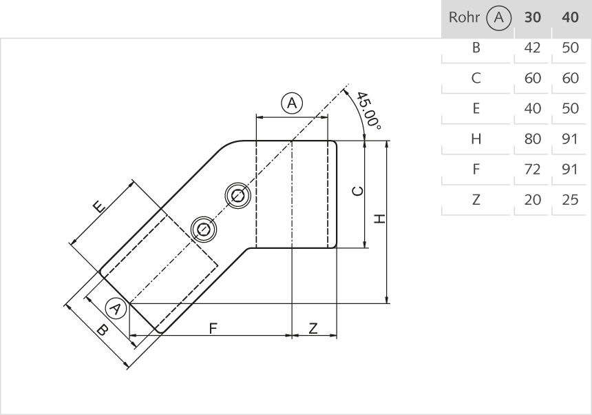 Rohr-Verbinder Aluminium 30mm