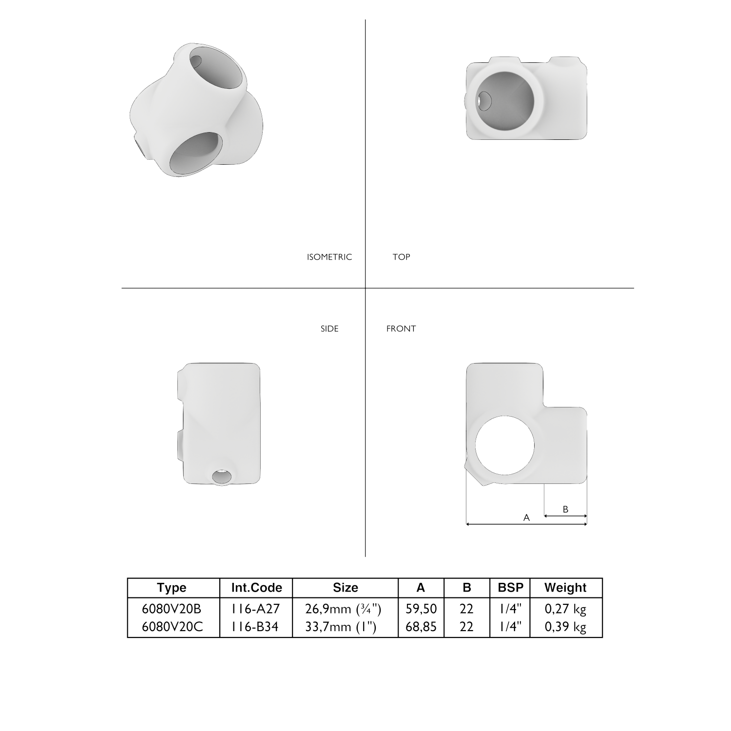 116-A Eckverbindung 90°- 26.9 mm braun
