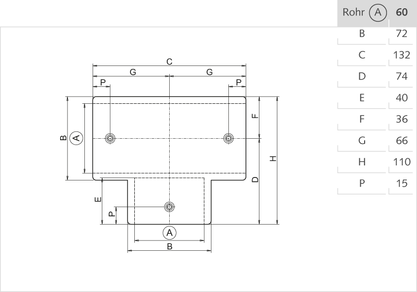 T-Verbinder Aluminium 60mm