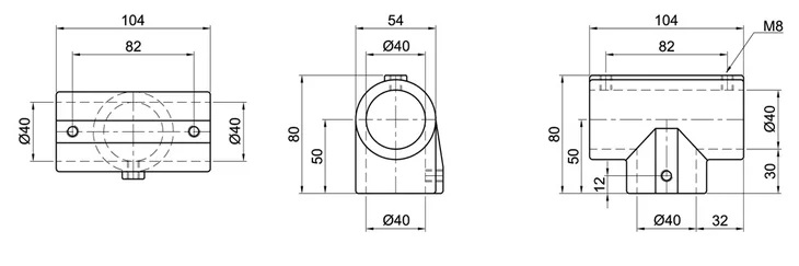 T-Verbinder lang 40mm