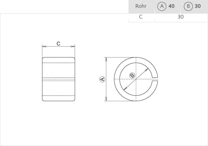 Reduzierstück Aluminium 40mm