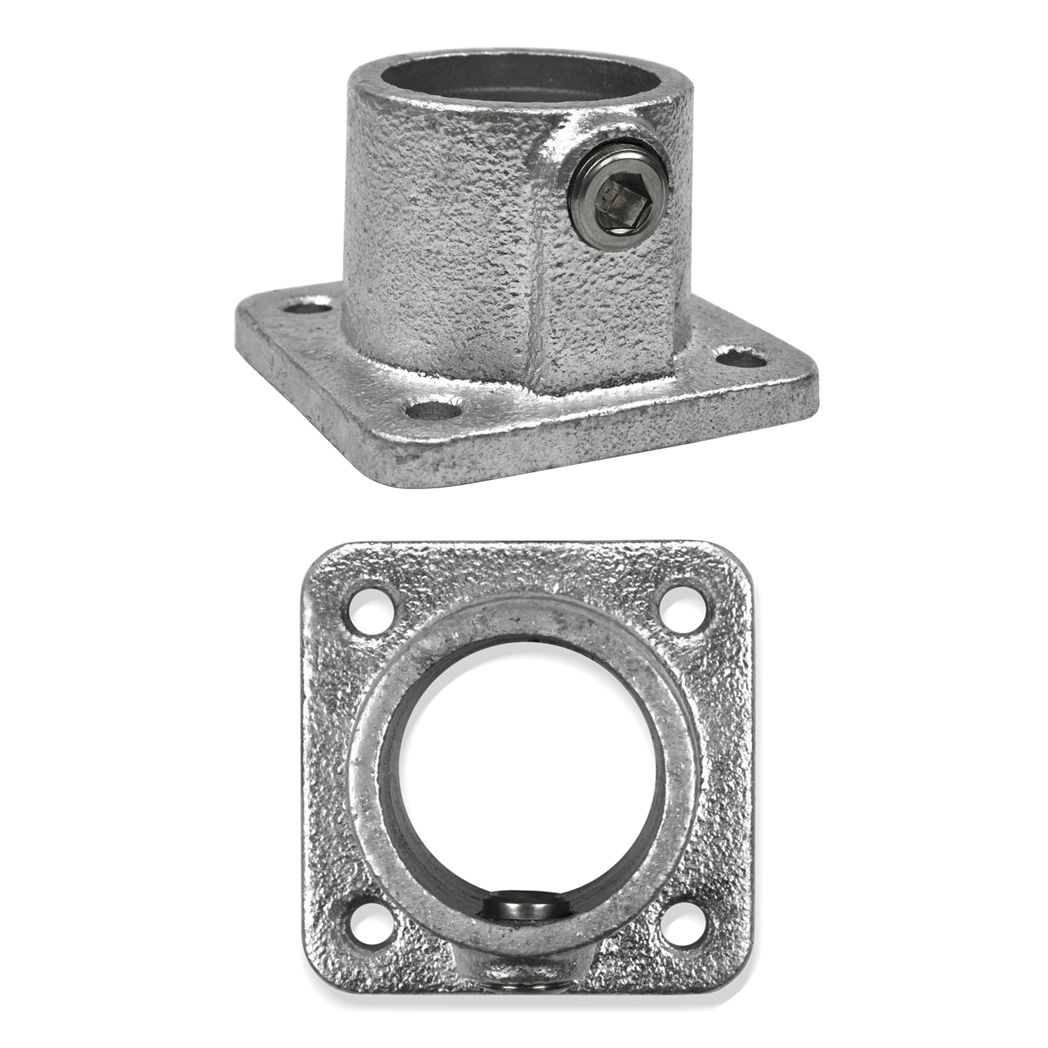 Fussplatte, eckig, durchgehend 42,4 mm (1¼”)