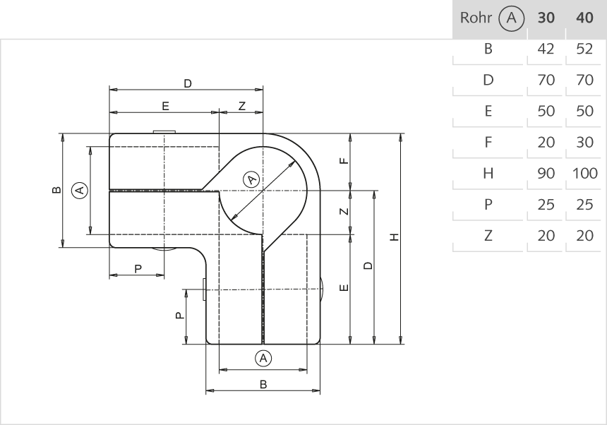 Winkelverbinder Aluminium 40mm