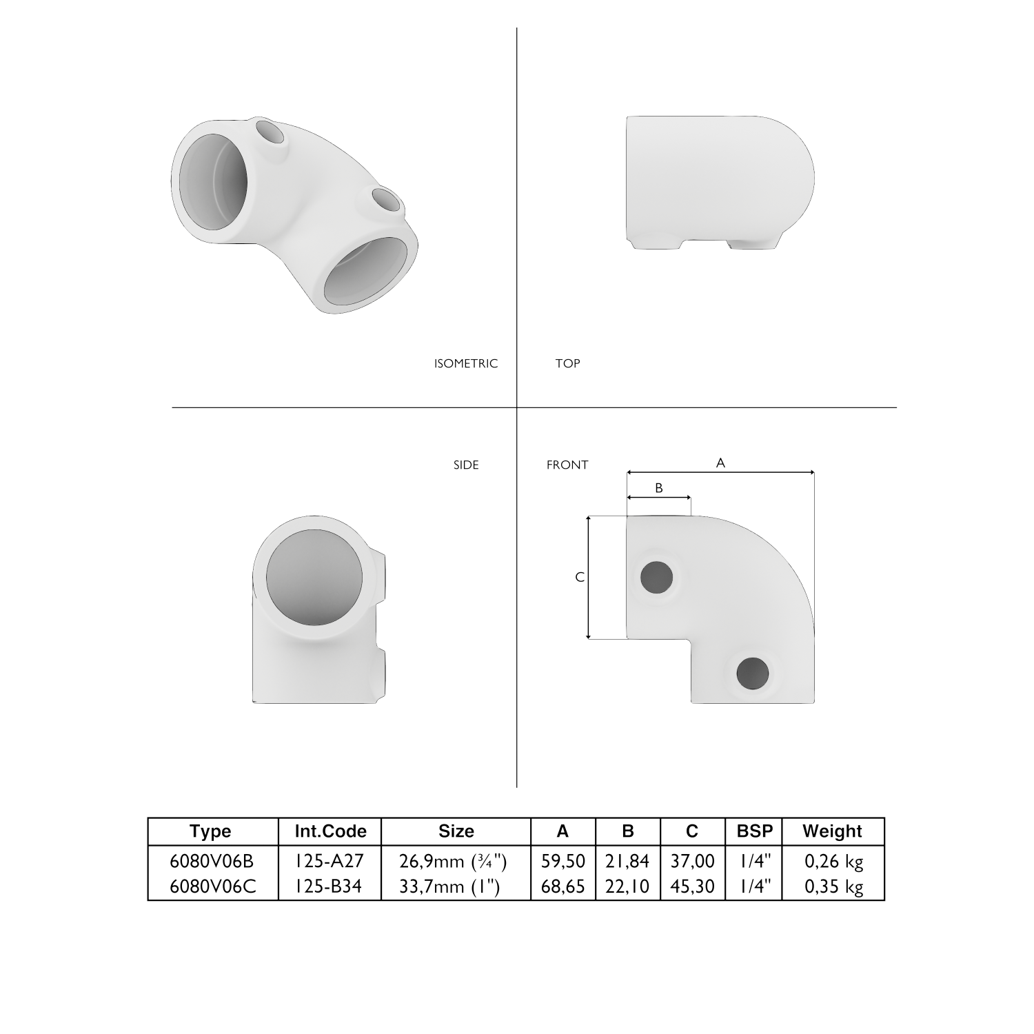 125-A Bogen 90° - 26.9 mm braun
