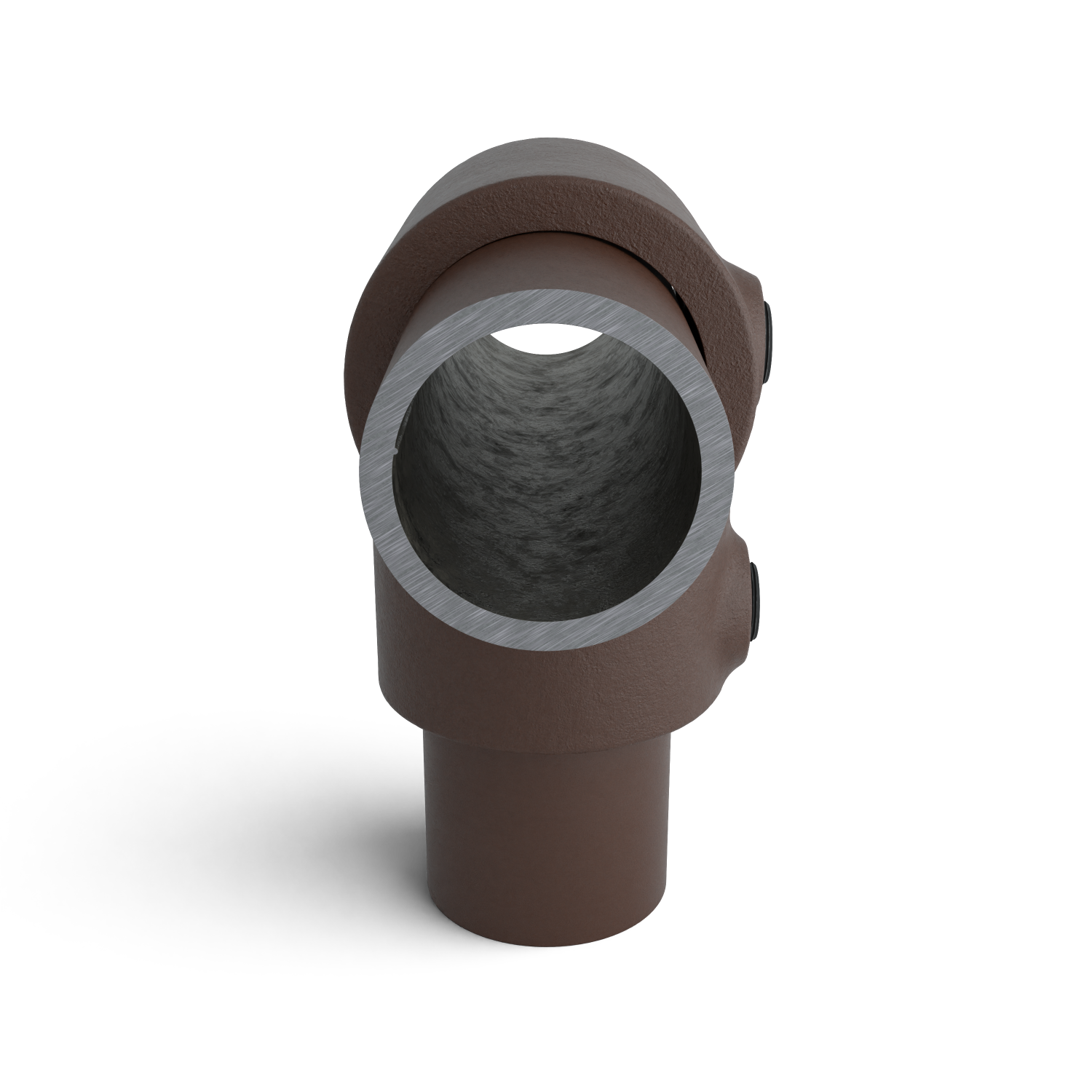 101-A T-Stück kurz - 26.9 mm braun