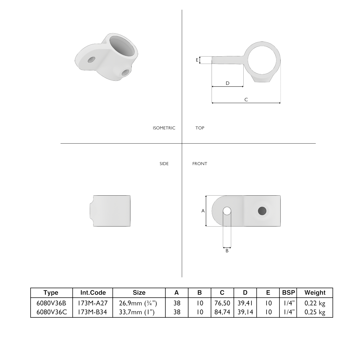 173MA Gelenkauge - 26.9 mm braun