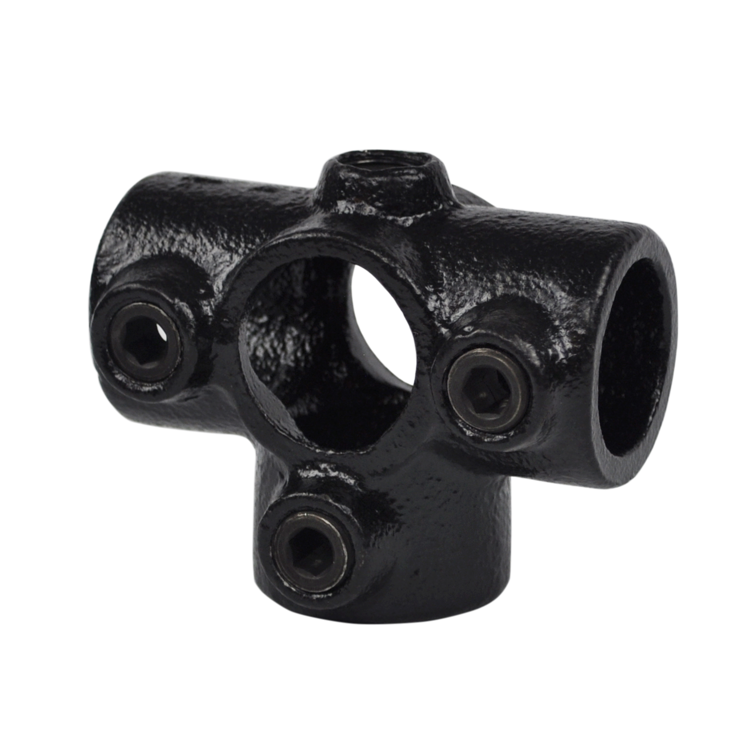T-Stück für Stützrohr, schwarz 26,9 mm (¾”)