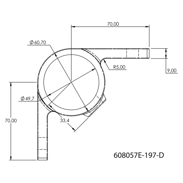Ösenteil mit Doppellasche 90°, 48.3 mm (1 1/2")