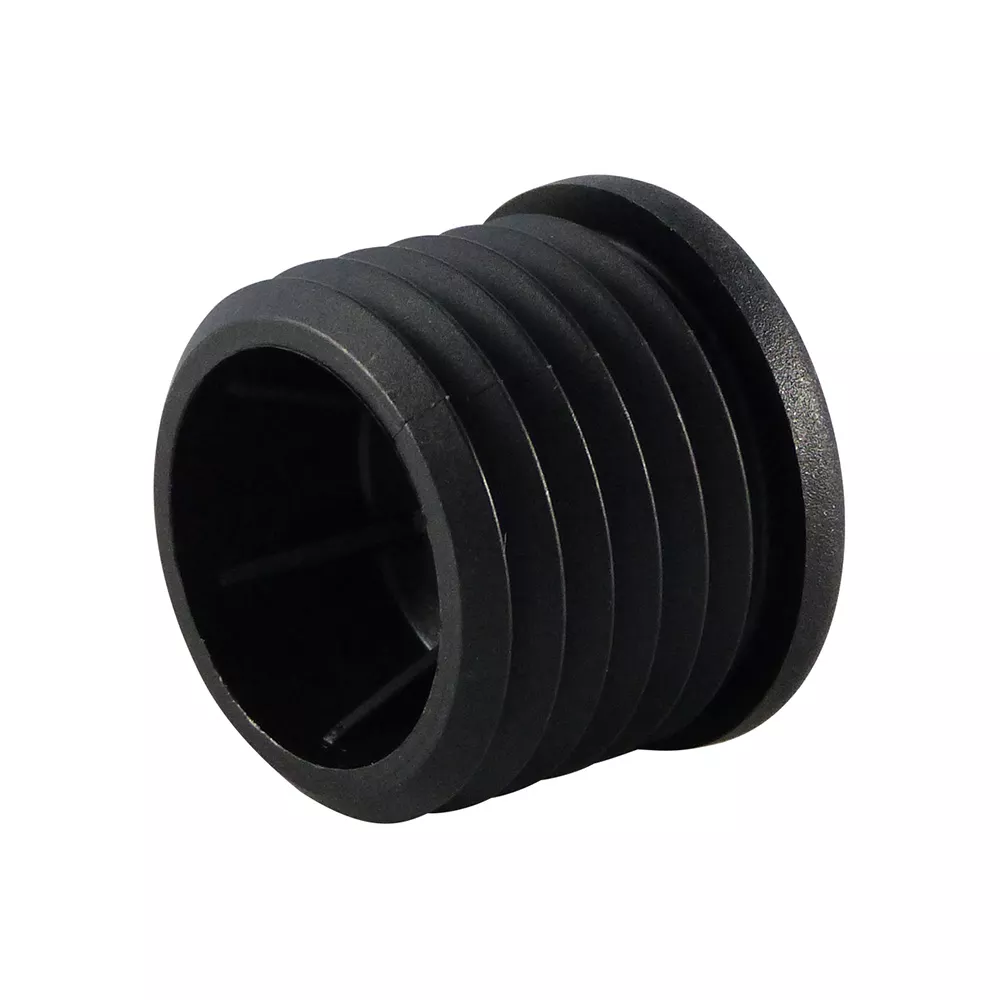 Gewindestopfen mit umspritztem Metallgewinde für Rundrohre 32 x 1,5mm M8 schwarz