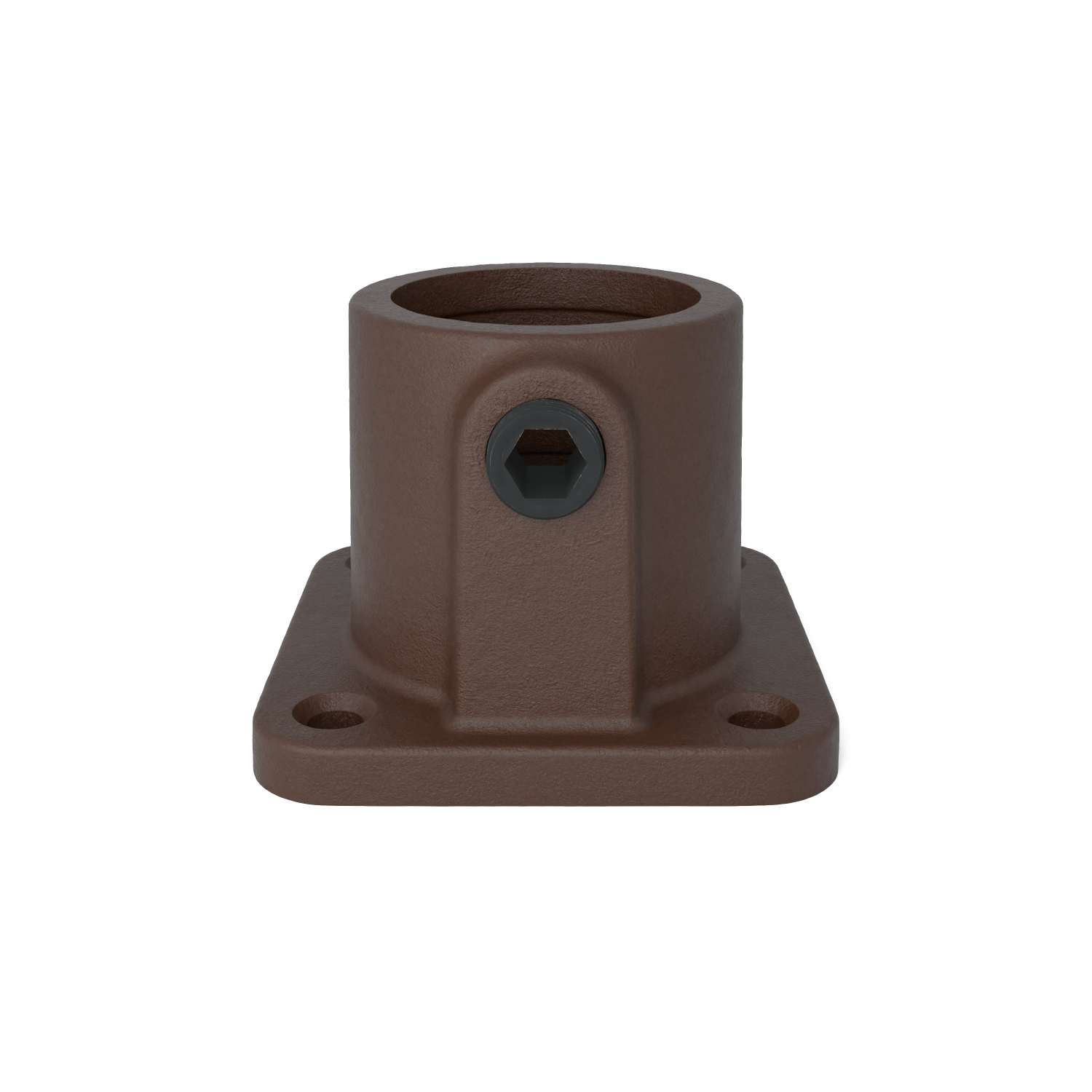 F131-B Fußplatte eckig - 33.7 mm braun