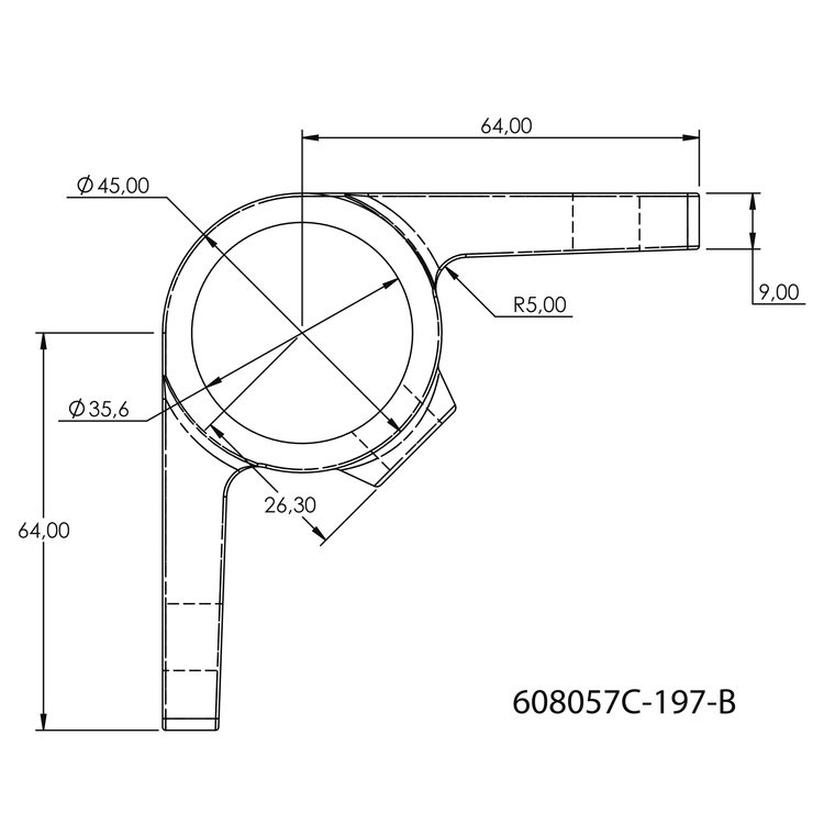 Ösenteil mit Doppellasche 90°, 33.7 mm (1")