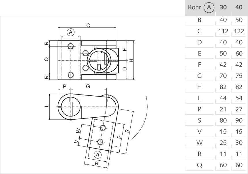 Pendellager Aluminium 40mm