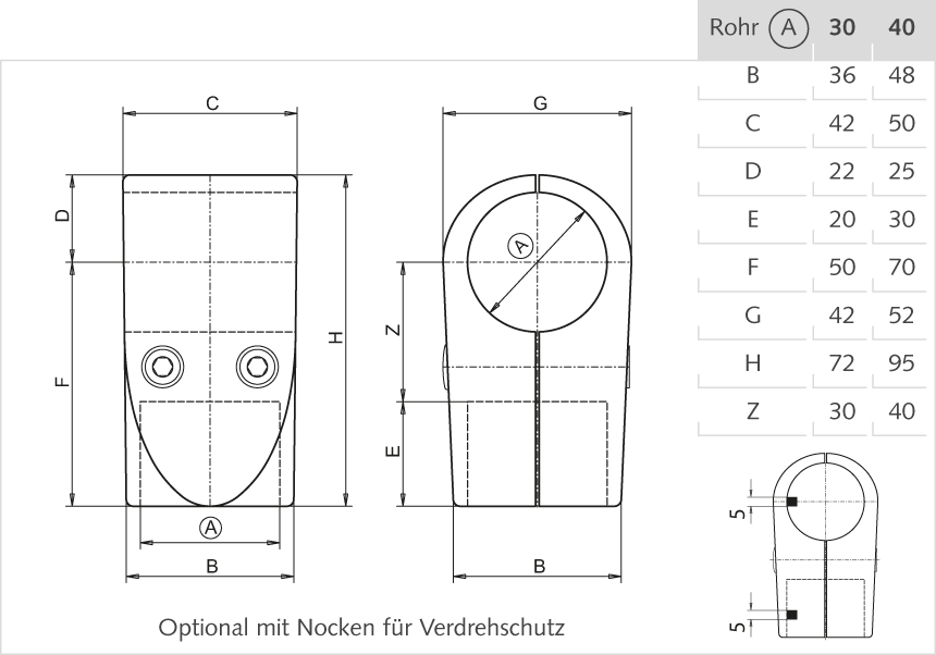 T-Verbinder Aluminium 30mm