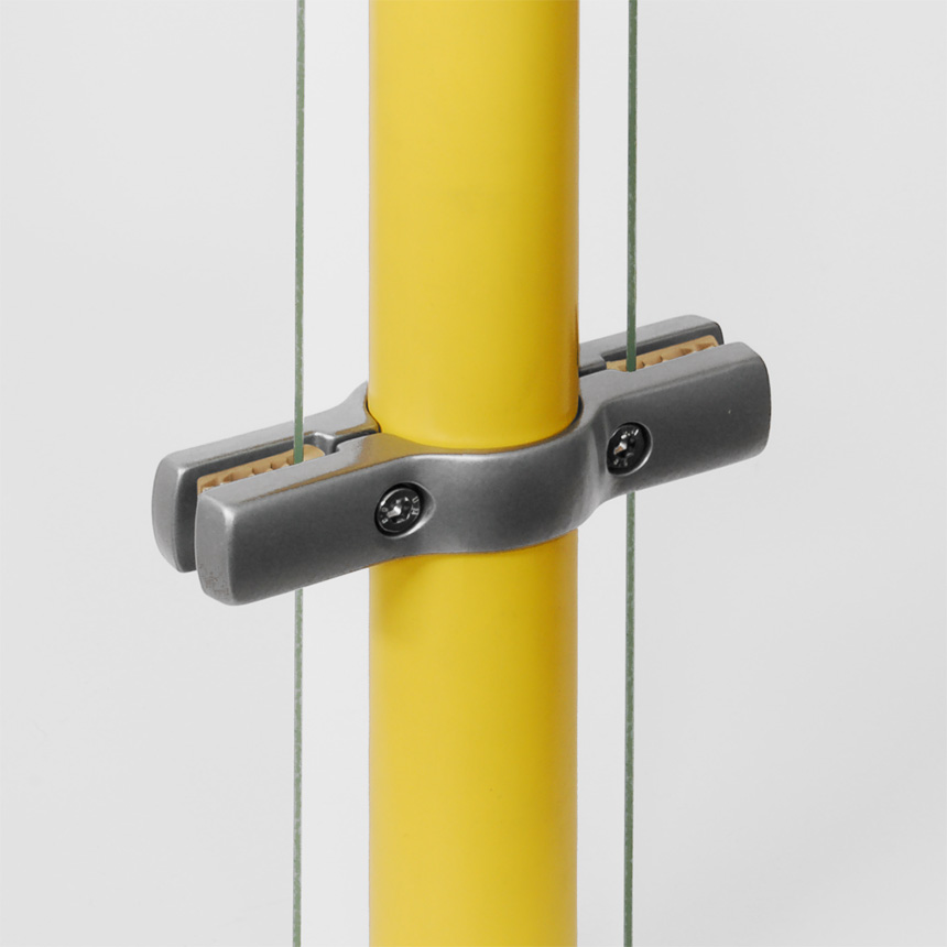 Trennwandhalter Aluminium, doppelt mit Nocke 30mm